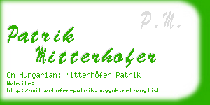 patrik mitterhofer business card