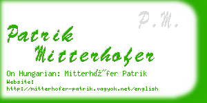 patrik mitterhofer business card